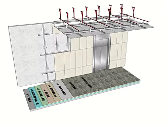 modern elevator hall 3d model