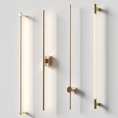 Modern Wall Lamp With Sleek Design Brushed Brass Finish Indoor Home Decor And Soft Lighting 3d model