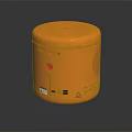 Orange Cylindrical Electronic Device With Button Indicator Light And Vent Holes 3d model