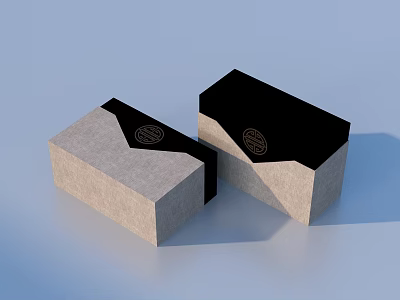 Stylish Modern Household Storage Boxes with Gray Black Design and Circular Logo 3d model