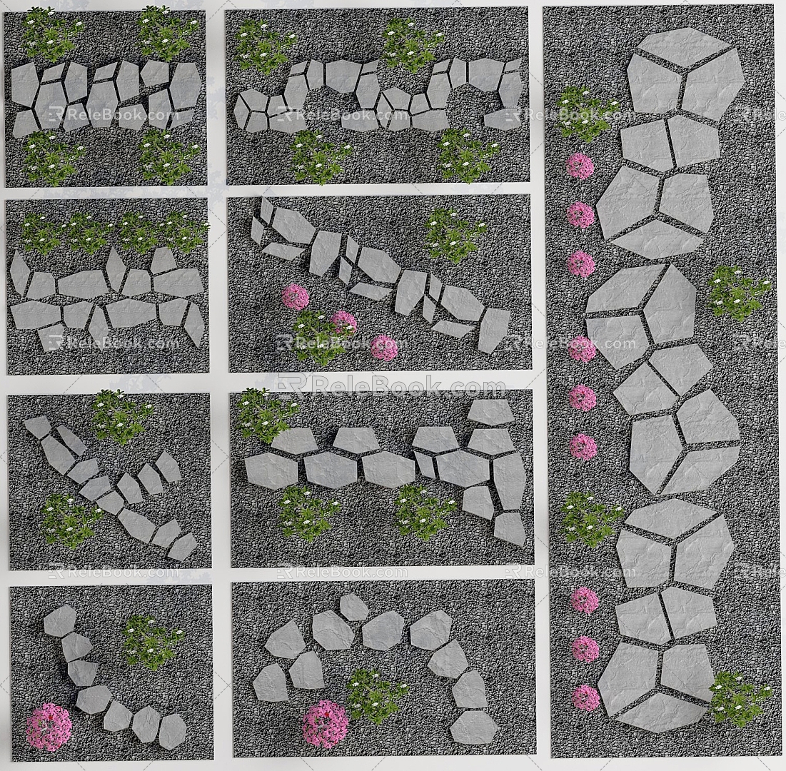 New Chinese Landscape Ting Step Courtyard Ting Step Stone Head Path Slab Road Ting Step model