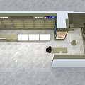 Tobacco and Liquor Store Interior Layout With Shelves Counter And Display Area