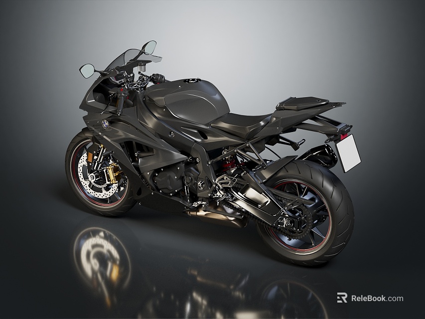 Black Sport Motorcycle With Modern Design Sleek Body Stylish Wheels Exhaust And Reflective Finish 3d model 