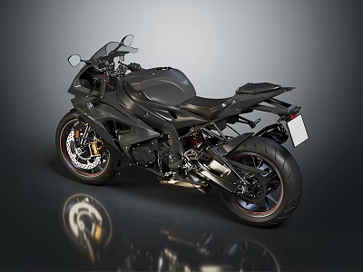 Black Sport Motorcycle With Modern Design Sleek Body Stylish Wheels Exhaust And Reflective Finish 3d model