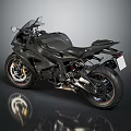 Black Sport Motorcycle With Modern Design Sleek Body Stylish Wheels Exhaust And Reflective Finish