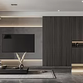 Modern Living Dining Room Interior With Sofa Coffee Table TV And Floor to Ceiling Window