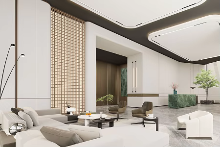 Modern Lobby Hotel Lobby 3d model