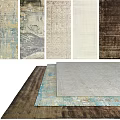 Square Rugs Collection With Various Patterns Colorful Textures And Neutral Tones 3d model