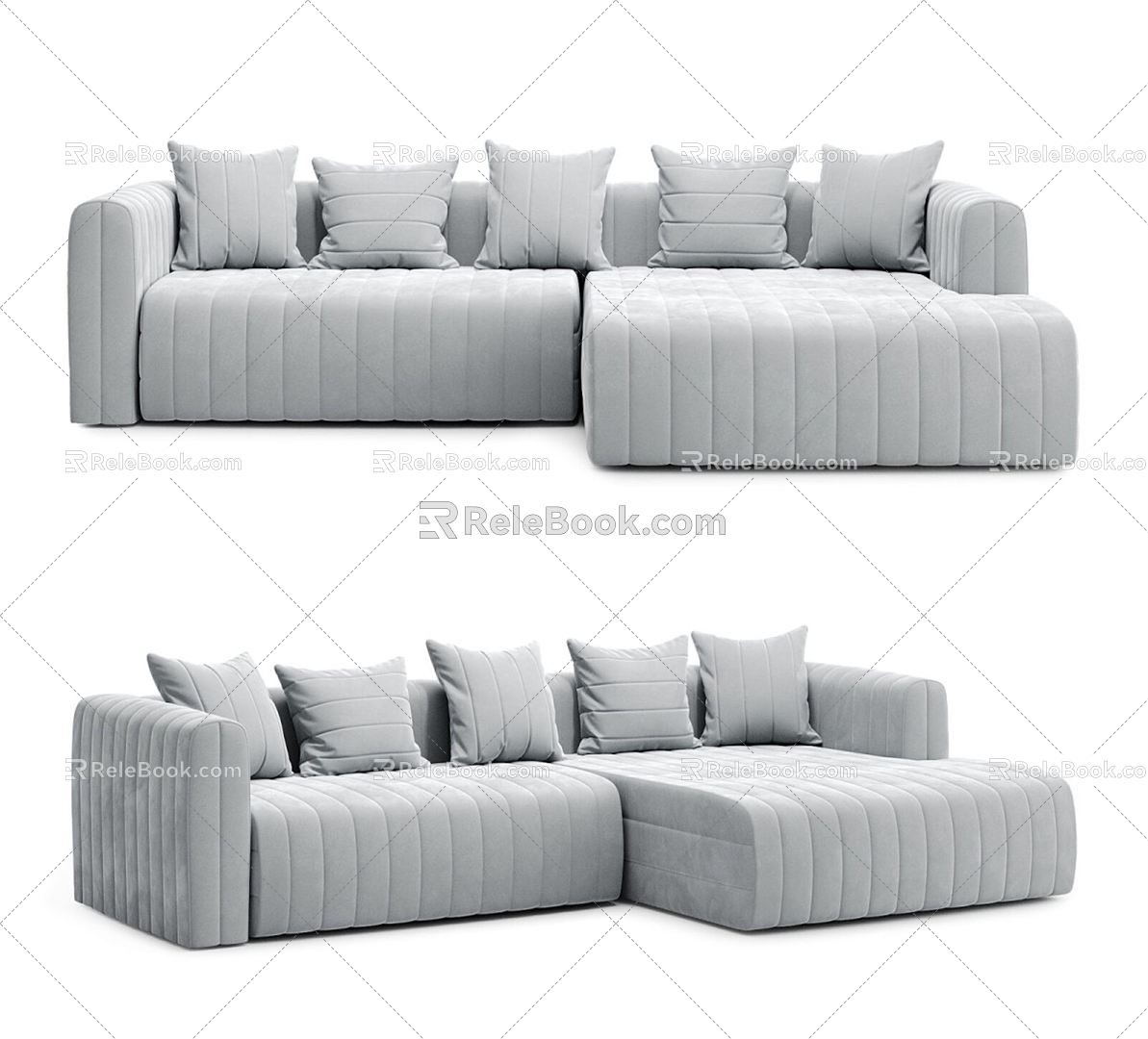 Modern corner sofa multiplayer sofa 3d model