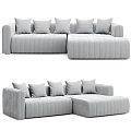 Modern corner sofa multiplayer sofa 3d model