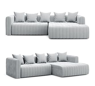 Modern corner sofa multiplayer sofa 3d model