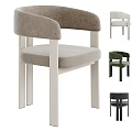 Modern Upholstered Dining Chairs With Armrest Wooden Frame And Multiple Color Options 3d model