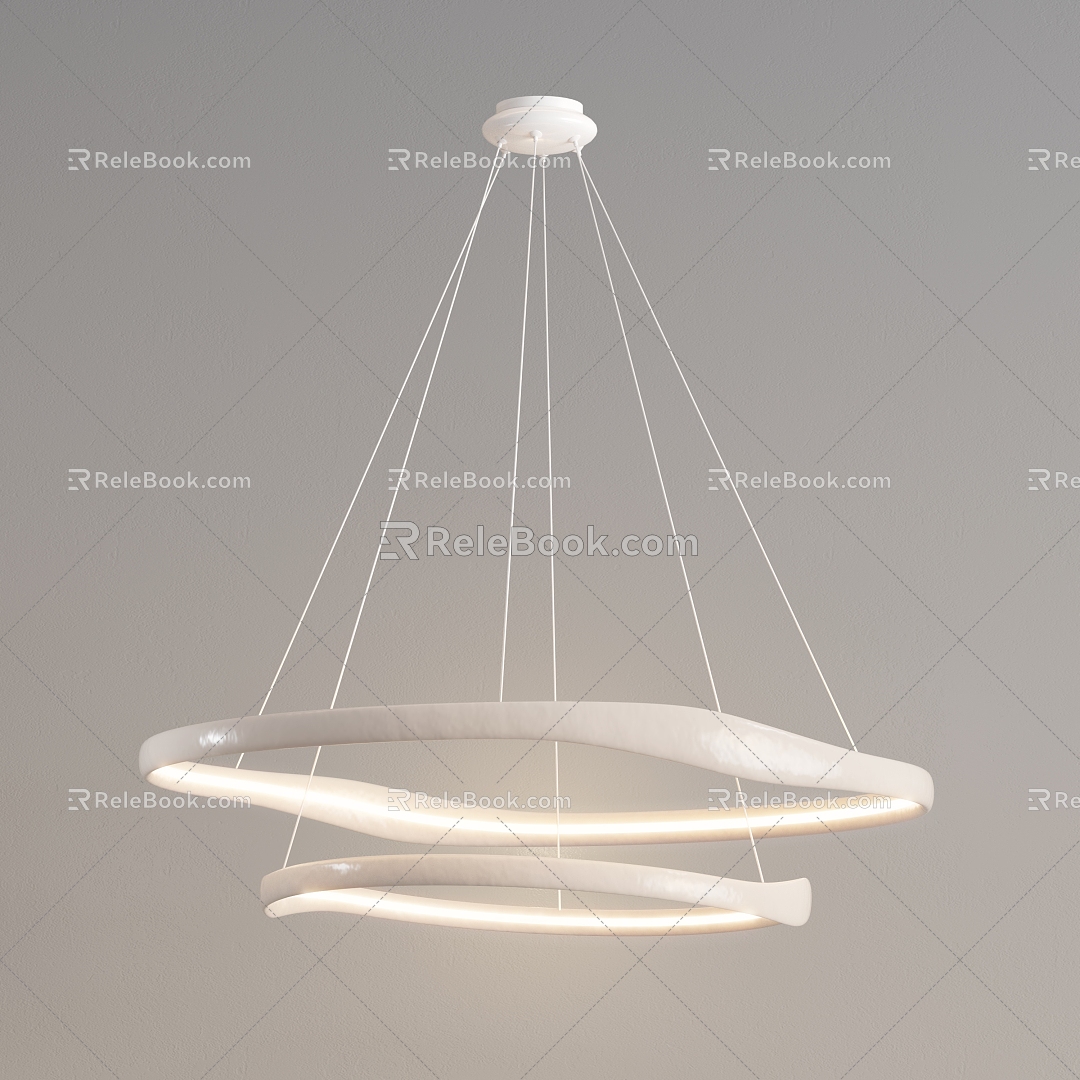 Cream wind chandelier 3d model