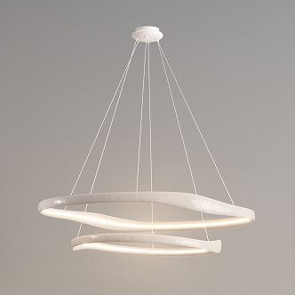 Cream wind chandelier 3d model