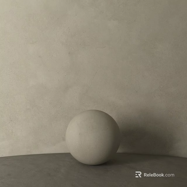 White Sphere Component On Gray Surface With Light Textured Wall Background 3d model 