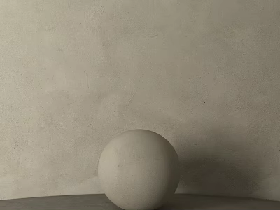 White Sphere Component On Gray Surface With Light Textured Wall Background 3d model