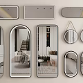 Modern Design Mirrors with Various Shapes Rectangular Oval and Arched for Interior Decor 3d model