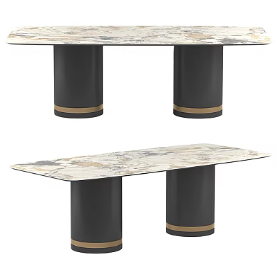 Modern Dining Table Rock Board Dining Table Minimalist Marble Dining Table Rectangular Dining Table 3d model