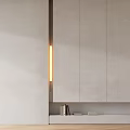 Modern Slim Wall Lamp Design With Warm LED Light And Minimalist Cabinet