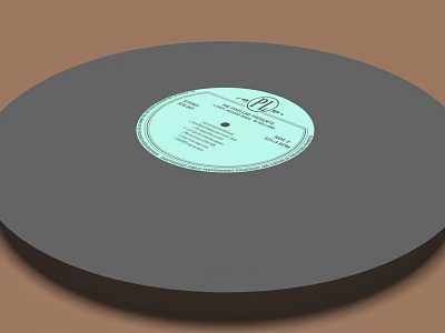 Vintage Vinyl Record with Green Label for Musical Instruments and Art Supplies Collection 3d model