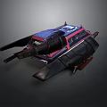 Futuristic Purple And Red Tank Design With Advanced Side Armor And Turret Structure