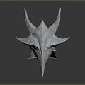 Intricate Silver Metallic Weapon With Sharp Spikes And Streamlined Angular Design