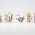 Photo Spot With Decorative Arched Structures And Colorful Flower Arrangements 3d model