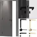 Modern Swing Door Design Featuring Black And Gold Door Handles For Home Interior