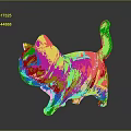 Shiny Golden Cat Decorative Figurine With Textured Surface And Reflective Base