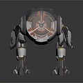 Futuristic Mechanical Creature With Circular Transparent Shell And Red Glowing Core