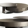 Modern Coffee Table Design With Round Metal Surface And Sleek Contemporary Base Structure 3d model