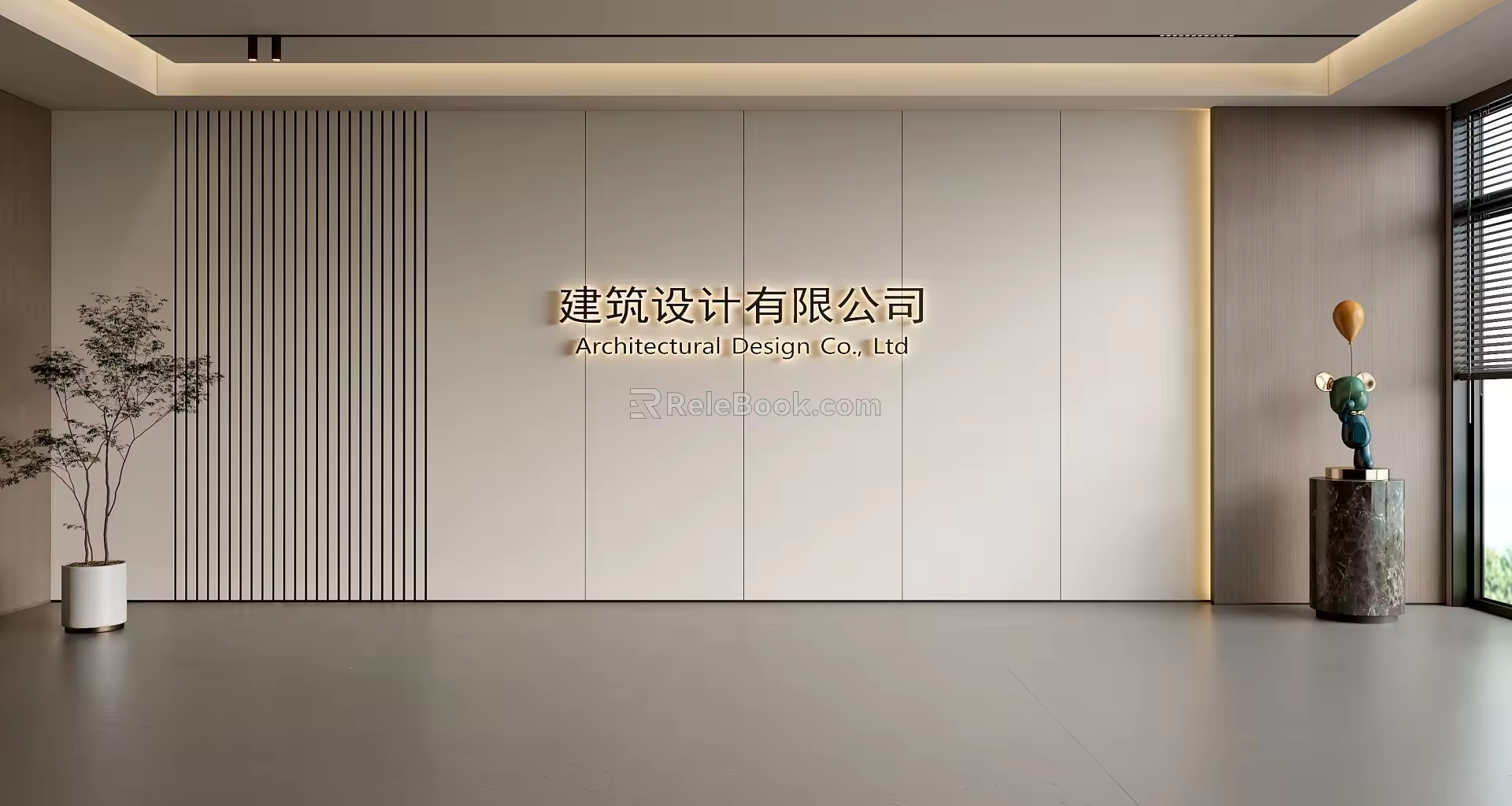 Modern Front Desk Background Wall Simple Background Wall Front Desk Reception Area Background Wall Company Front Desk Background Wall 3d model