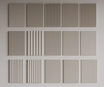 Modern Great Wall Board Grille Board Wall Panel Wood veneer Line Background Wall Wave Board Wall Decoration Pendant 3d model