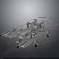 Advanced Futuristic Drone With Streamlined Design Multiple Propellers Green Glowing Accents And Flight Path Indicators 3d model