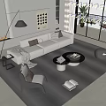 Modern Sofa Coffee Table Combination Sofa Coffee Table 3d model