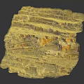 Layered Wood and Stone Natural Structure with Textured Surfaces and Earthy Tones