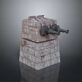 Stunning Scenic Landscape With Historic Brick Tower And Two Cannons On Top