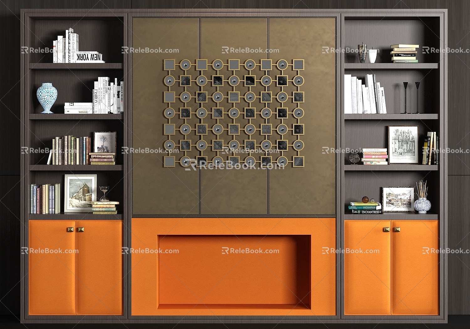 New Chinese Bookcase 3d model