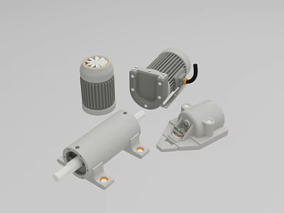 Industrial Mechanical Equipment Collection Featuring Electric Motor Pump Housing And Components 3d model