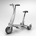 Silver Electric Three Wheel Scooter With Black Seat And Modern Design