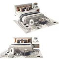 Cozy Kids Bed With Soft Mattress Decorative Pillows Play Rug And Storage Basket