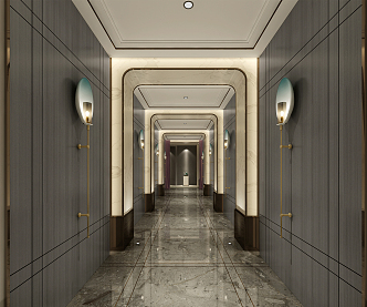 Modern aisle walkway 3d model