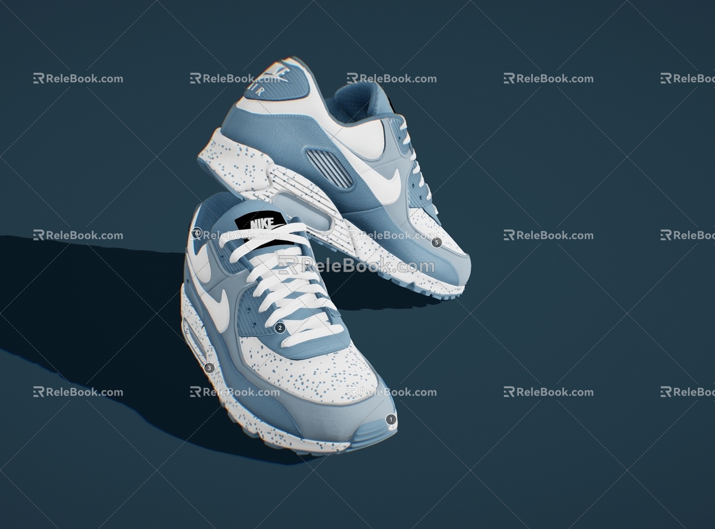 Casual Shoes Combination Nike Casual Shoes AJ 3d model