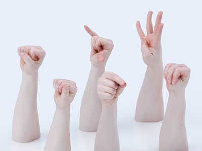 gesture palm finger hand shape 3d model