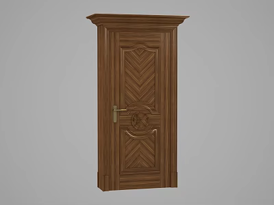 American solid wood gate 3d model