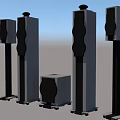 Modern Home Audio System With Floorstanding Surround And Center Speakers