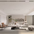 Modern Living Dining Room Interior With White Sofa Dining Table And Ceiling Lighting