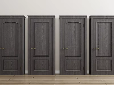 Modern swing door door single door solid wood door 3d model