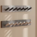 Wall Mounted Multiple Hooks With Decorative Strips On Wooden Wall Design 3d model