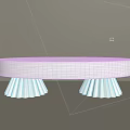 Round White Coffee Table With Sculpted Pleated Base And Sleek Surface